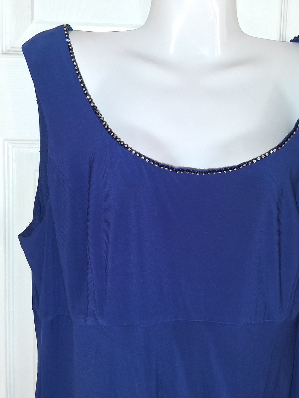 Vintage Y2K Kathy Roberts R&M Richards Royal Blue 2pc Dress & Jacket Set Size 16 - Picture 12 of 16